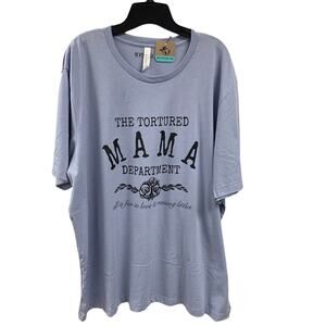 New Hand Printed Womens 3XL The Tortured Mama Department Short Sleeve Tee Shirt
